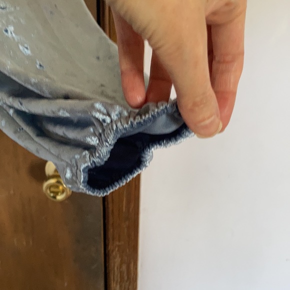 LC Lauren Conrad duller blue velvet volume sleeve top  boho vibe size XL - Picture 5 of 15